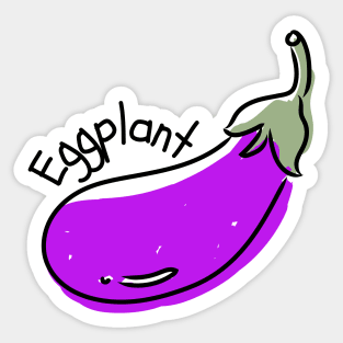 Hand Drawn Eggplant Minimal Sticker